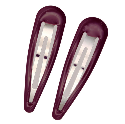 7cm Large Burgundy Bendies Sleepies Snap Clips Hair Clips Slides School Colour