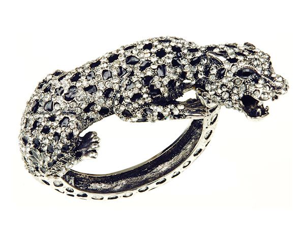 Silver Leopard Cuff  Bangle BRaceslet Womens Ladies Girls