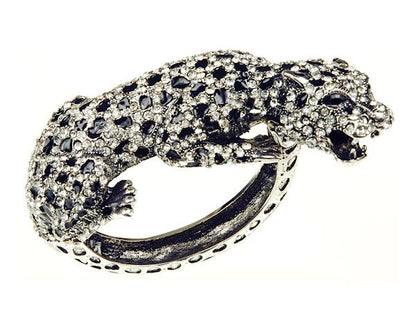 Silver Leopard Cuff  Bangle BRaceslet Womens Ladies Girls