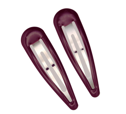 7cm Large Burgundy Bendies Sleepies Snap Clips Hair Clips Slides School Colour