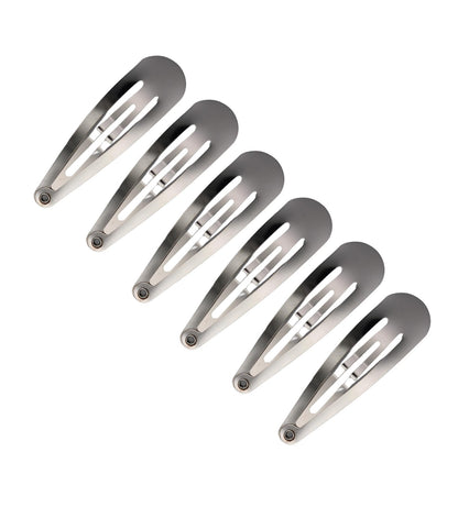 5cm Plain Silver Metal Sleepies Snap Clips Hair Clips Slides School Work