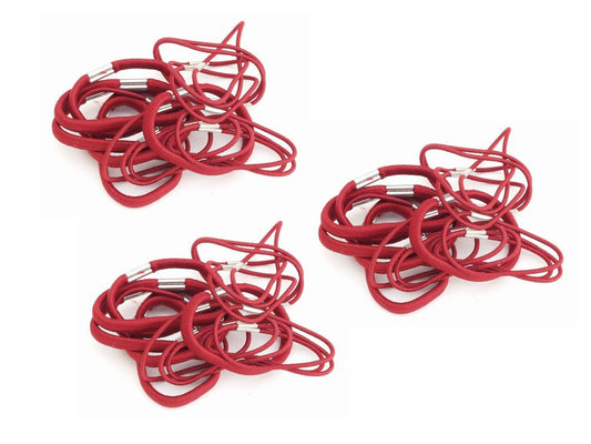 3 Packs of Burgundy Hair Elastic Bobbles