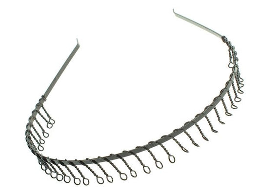 Unisex Black Metal Wire Comb Teeth Headband Hair Band Football Gym Sports