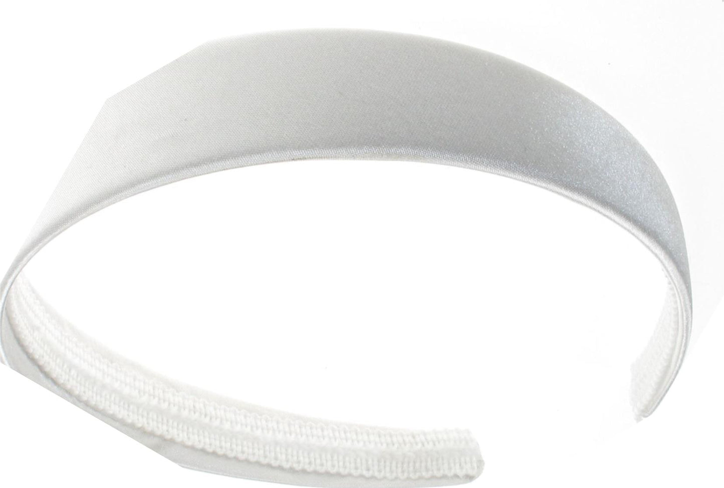 2.5cm (1") White Satin Covered Plastic Alice Hair Band Headband No Teeth