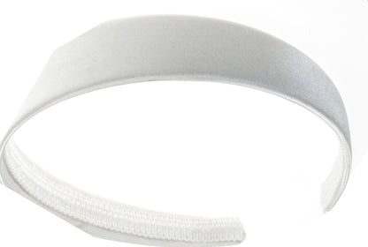 2.5cm (1") White Satin Covered Plastic Alice Hair Band Headband No Teeth