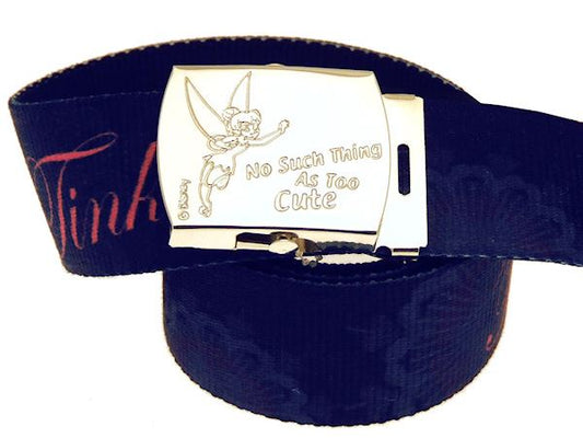 110cm Official Disney Tinkerbell Too Cute Adjustable Canvas Webbed Belt