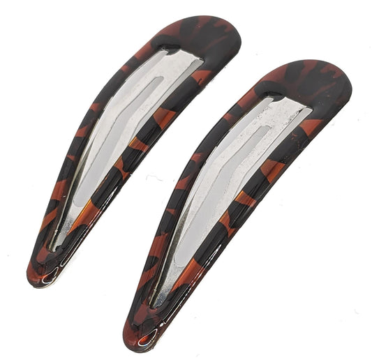 7cm Large Plain Tort Brown Bendies Sleepies Snap Clips Hair Clips Slides