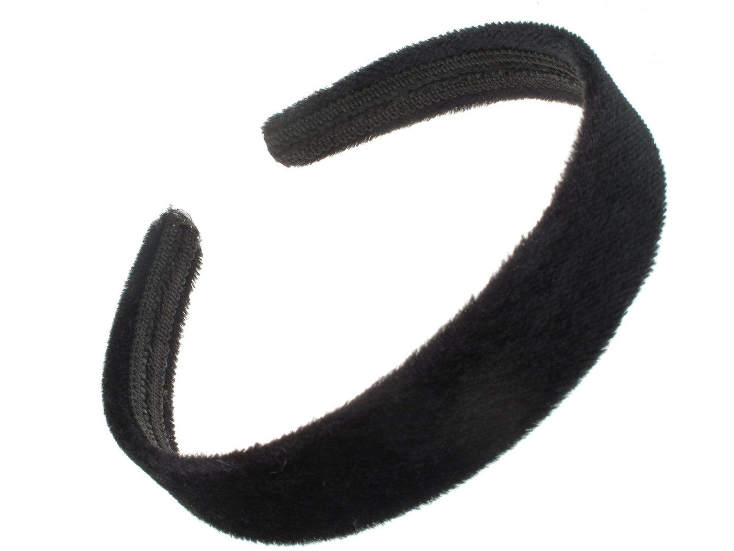 2.5cm Black Short Pile Velvet Alice Band Hair Band Headband No Teeth