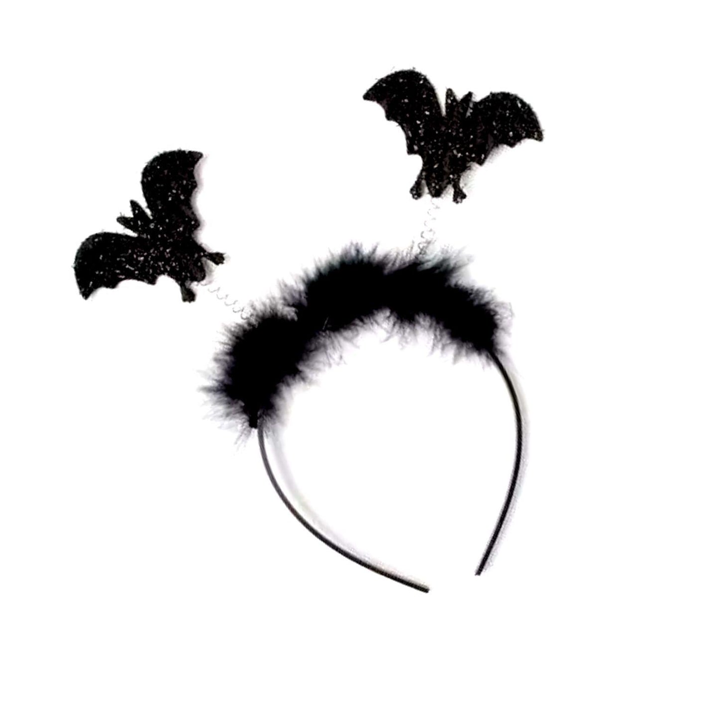 Halloween Black Glitter Bat Headband Boppers Fancy Dress Alice Hair Band