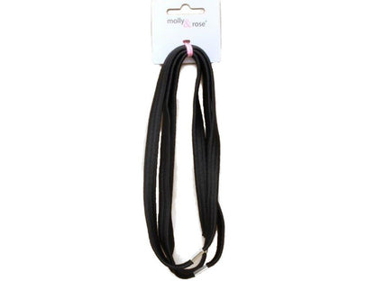 Long Plain Black Headband Hair Elastics With Metal Hairbands Gym Sport