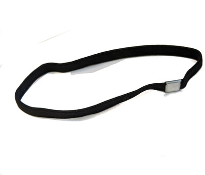 Long Plain Black Headband Hair Elastics With Metal Hairbands Gym Sport