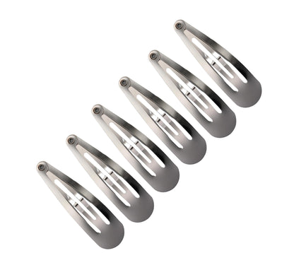 5cm Plain Silver Metal Sleepies Snap Clips Hair Clips Slides School Work
