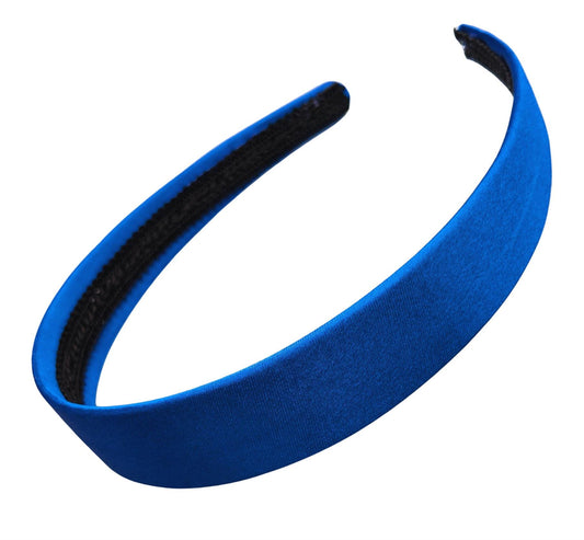 2.5cm (1") Royal Blue Satin Covered Plastic Alice Hair Band Headband No Teeth