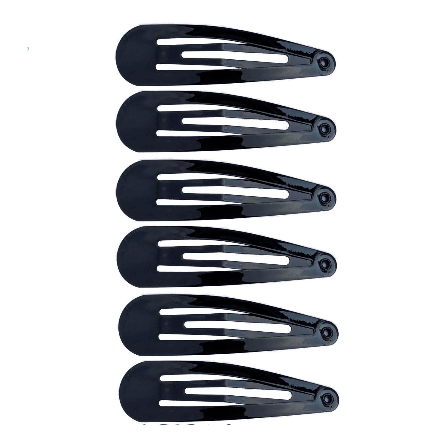 5cm Plain Black Painted Sleepies Snap Clips Hair Clips Slides School Work