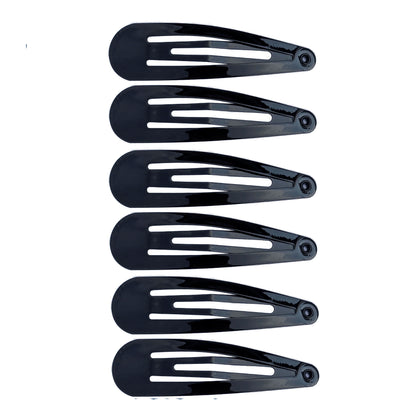 5cm Plain Black Painted Sleepies Snap Clips Hair Clips Slides School Work
