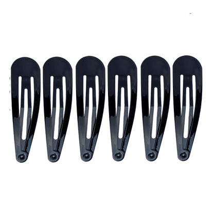 5cm Plain Black Painted Sleepies Snap Clips Hair Clips Slides School Work