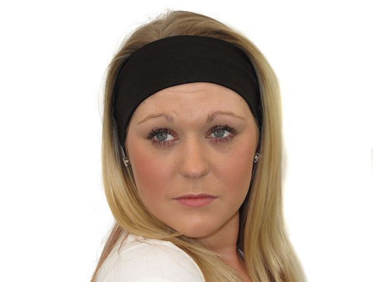 7cm Black Stretch Headband Sports Dance Gym Training Make Up Hair Band