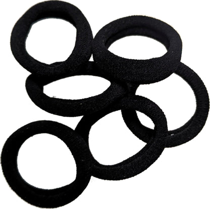 Mini Small Black Jersey Endless Snag Free Hair Bobbles Elastics