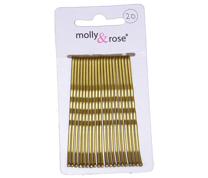 20 Golden Blonde Hair Grips Kirby Grips Hair Slides Clips Bobby Pins 6.5cm