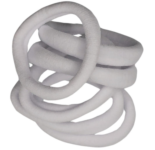 White Jersey Endless Snag Free Hair Bobbles Hair Elastics Hair Bands