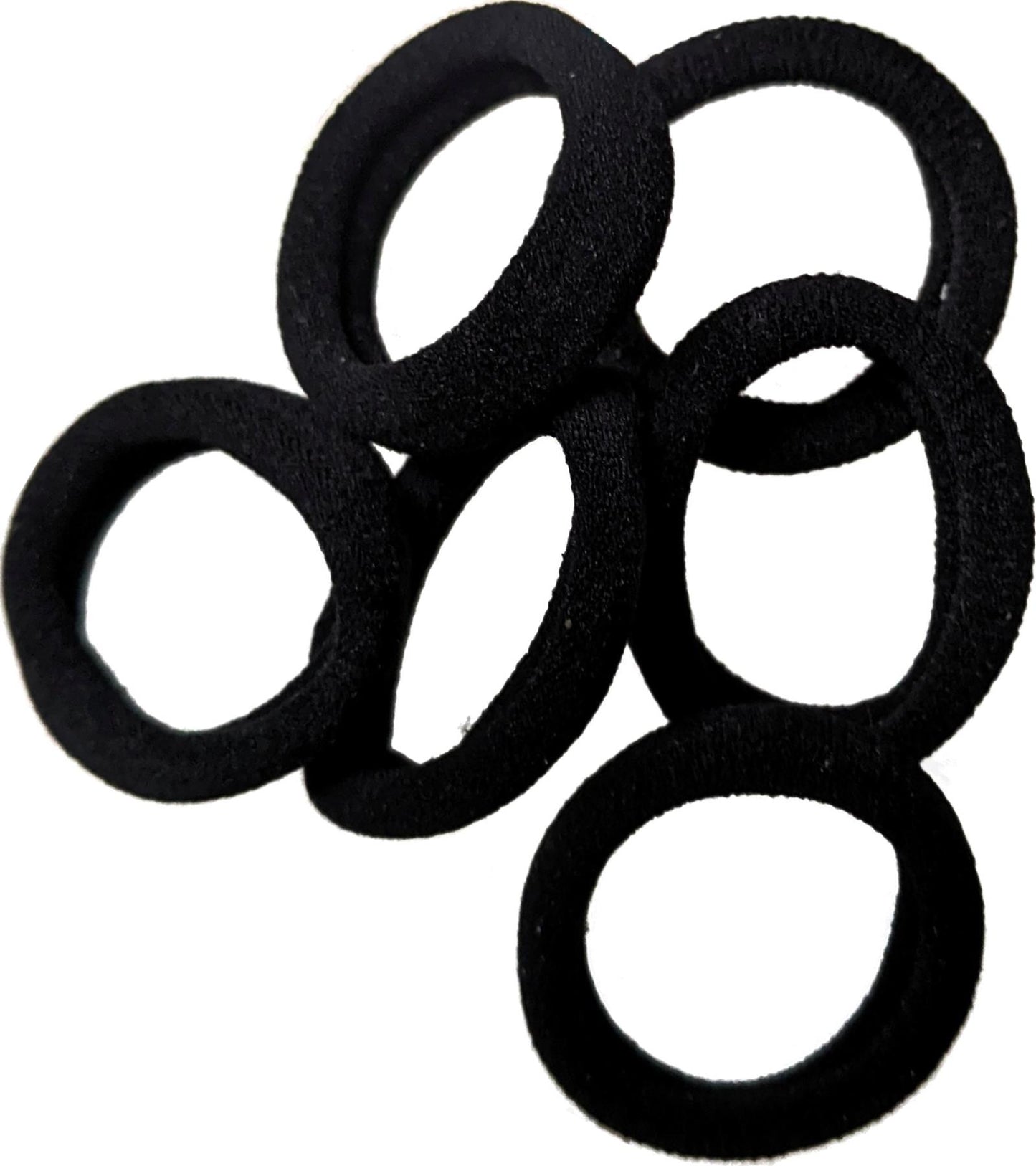 Mini Small Black Jersey Endless Snag Free Hair Bobbles Elastics
