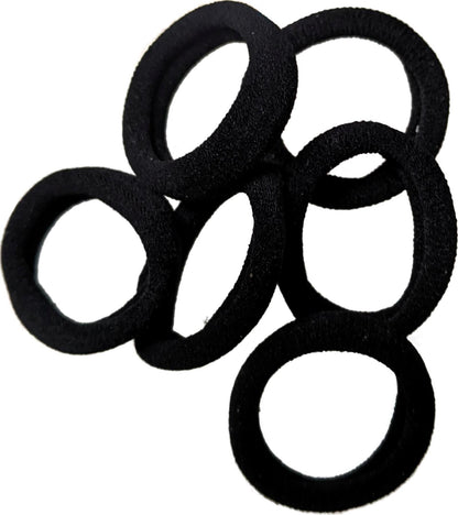 Mini Small Black Jersey Endless Snag Free Hair Bobbles Elastics