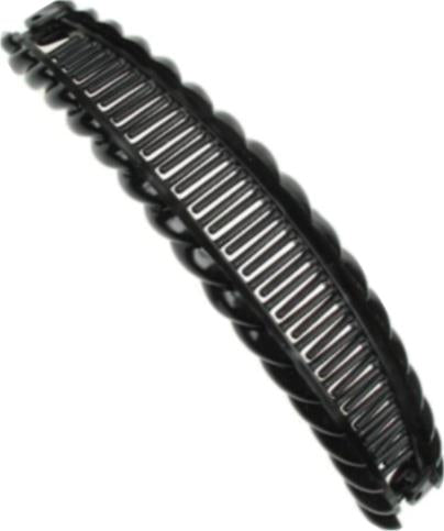 18.5cm Black Barley Twist Banana Hair Clip Comb Clamp Grip Slide
