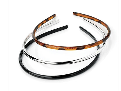 Black Tort Brown Silver Narrow Thin Plastic Headband Alice Hair Bands With Teeth