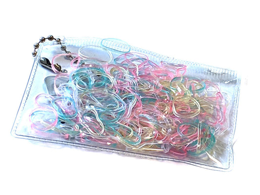 250 Small Pastel Colour Polyurethane Elastic Bands Cornrows, Braids, Plaits