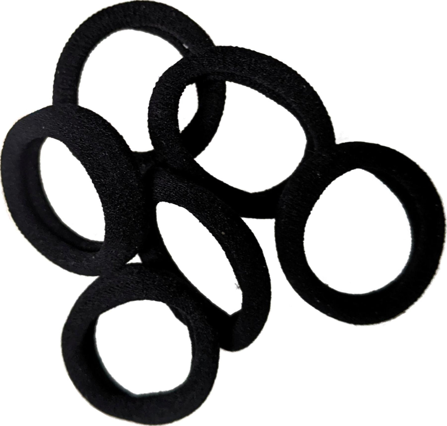 Mini Small Black Jersey Endless Snag Free Hair Bobbles Elastics