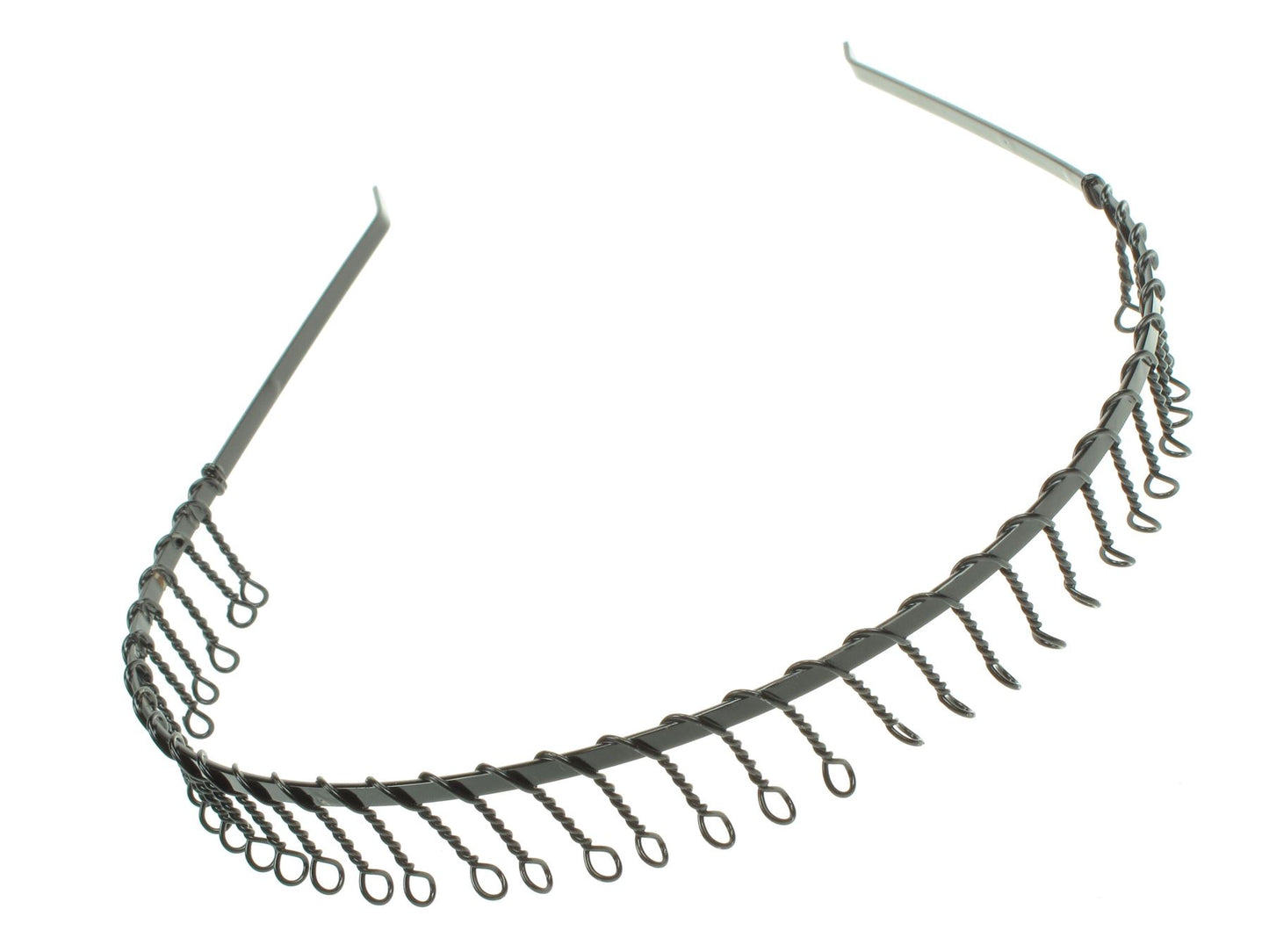 Unisex Black Metal Wire Comb Teeth Headband Hair Band Football Gym Sports