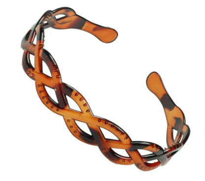 Tort Brown Weave Plastic Grip Teeth Alice Band Hair Band Headband