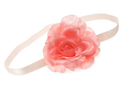 Pink Rose Flower Headband Hair Elastic Hair Band Bandeau Wedding Festival