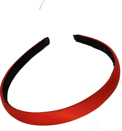 1.5cm Bright Red Fabric Curved Plastic Alice Hair Band Headband No Teeth