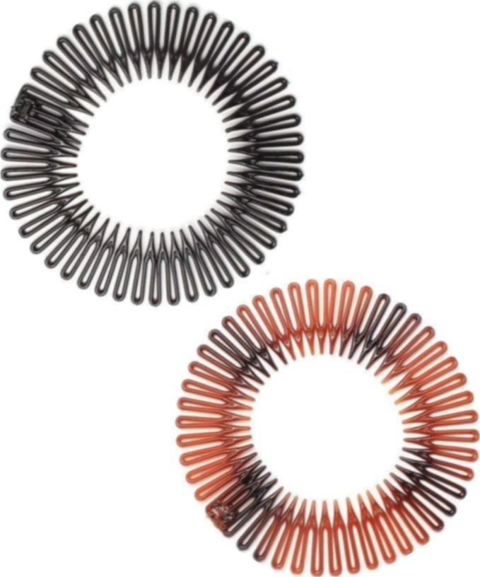 Brown Black Plastic Zig Zag Sport Stretch Headband Flexi Hair Comb Band Gym