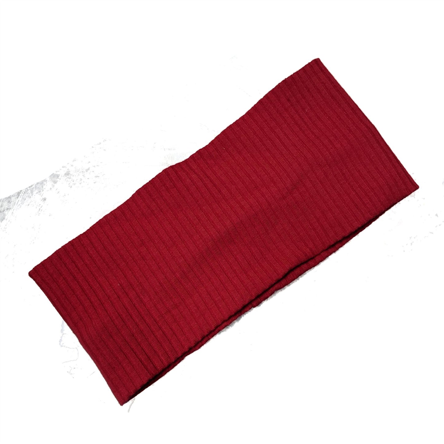 9.5cm Burgundy Textured Cotton Stretch Headband Hair Band Gym Sports