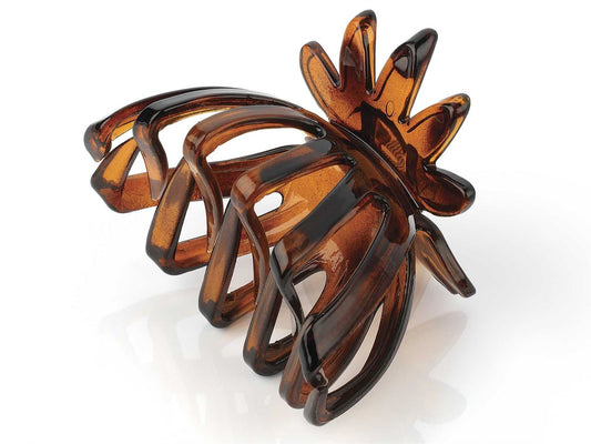 7cm Brown Fan Shape Chunky Plastic Hair Claw Clamp Clip Hair  Ladies