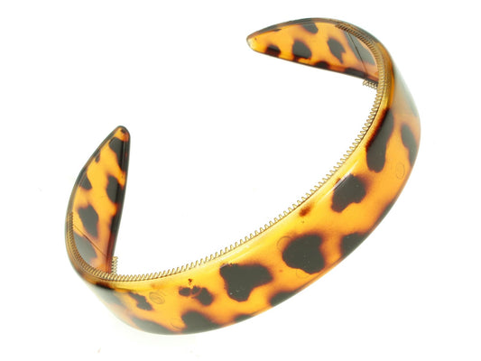 2.5cm Plain Classic Tort Brown Plastic Alice Hair Band Headband With Teeth