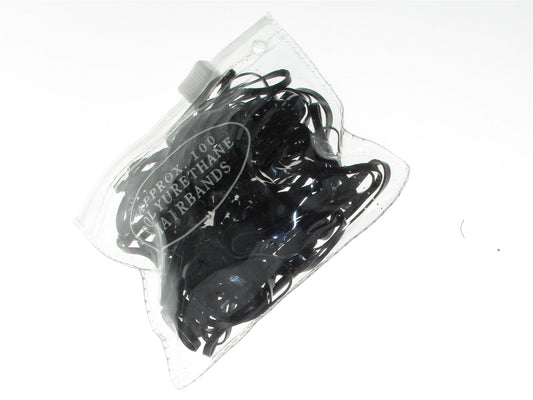 100 Large Black Polyurethane Elastic Bands Braids, Cornrows Hair