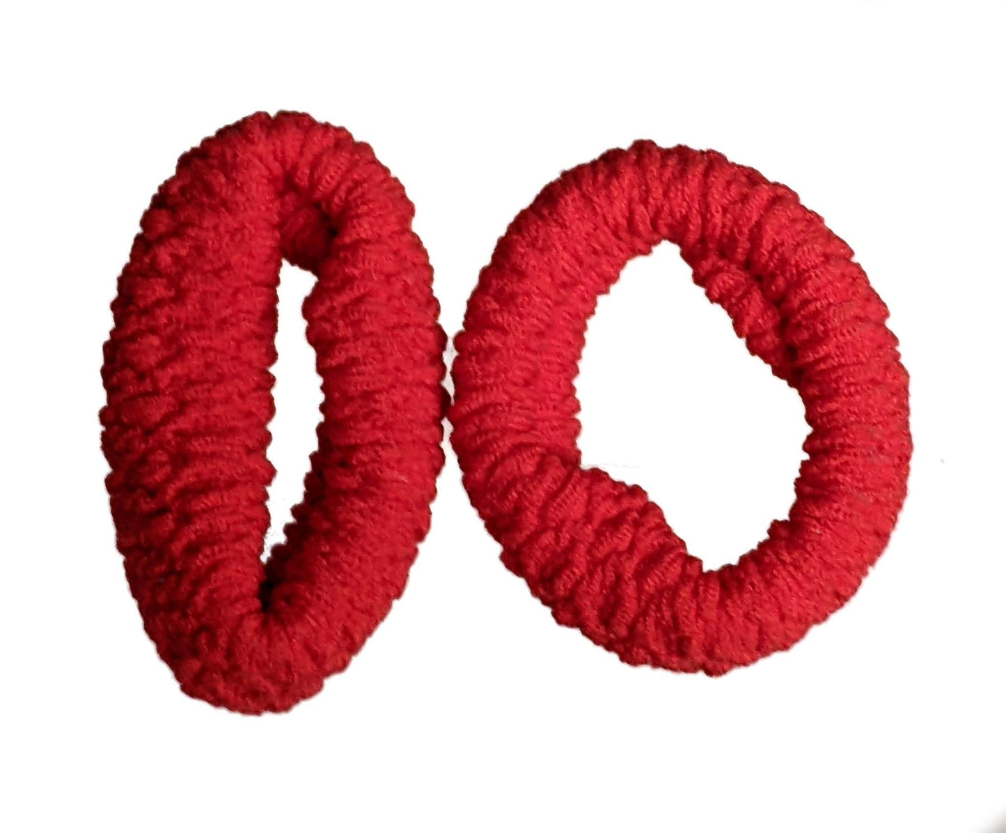 Large Red Knit Endless Snag Free Hair Bobbles