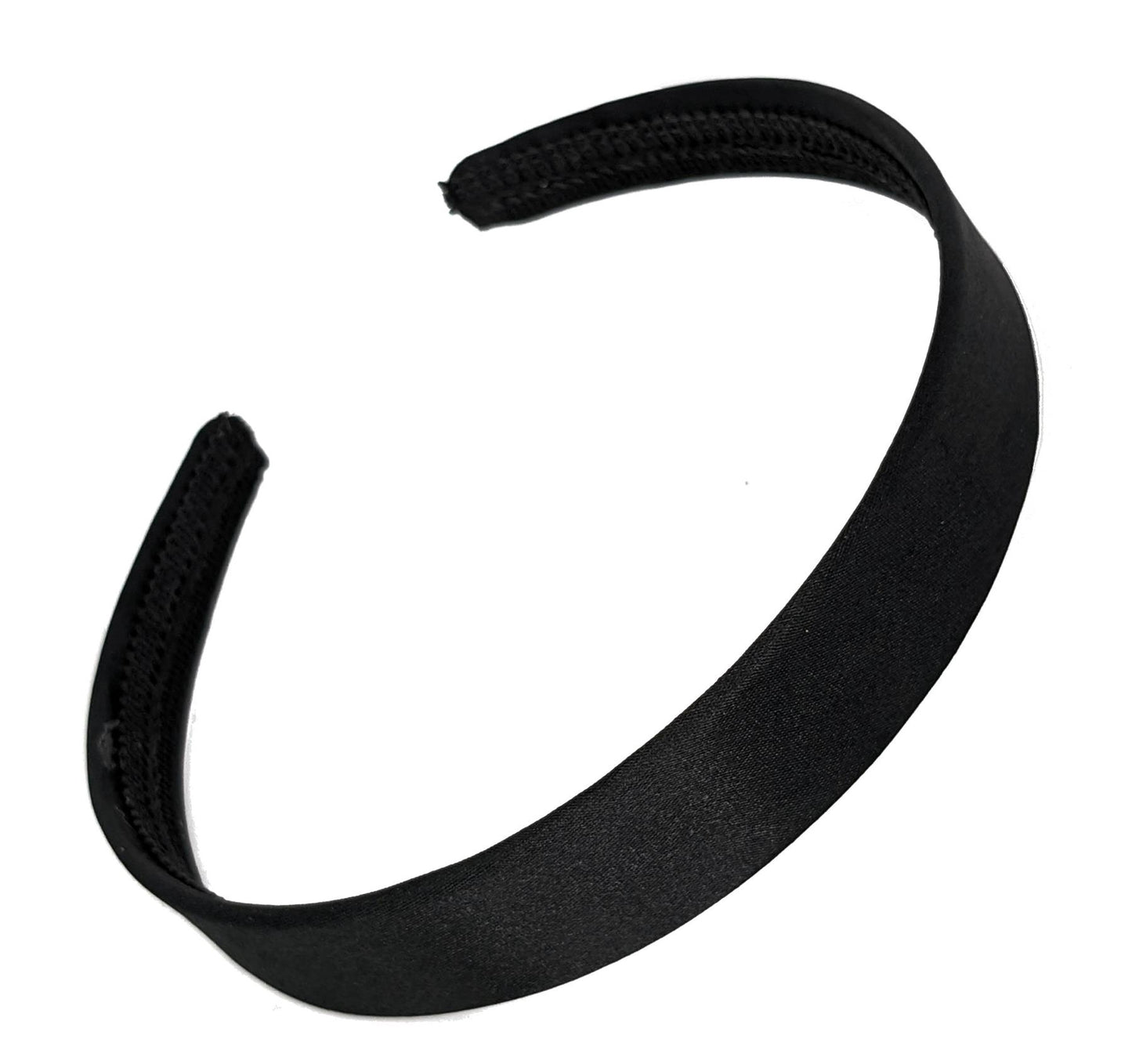 2cm Black Satin Covered Plastic Alice Band Hair Band Headband No Teeth