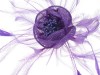 Amethyst Purple Feather Flower Fascinator