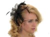 Black Looped Bow and Feather Fascinator