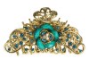 Turquoise Vintage Rose Hair Clamp Clip