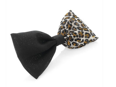 Brown Animal Print Two Tone Bow Hair Clip Clamp