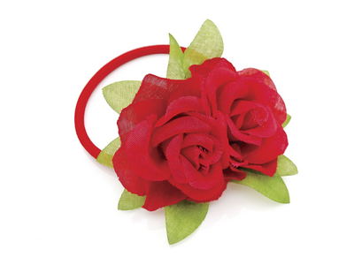 Red Rose Flower Hairband Elastic