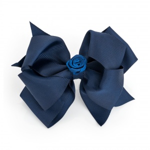 Large Navy Blue hair bow clip