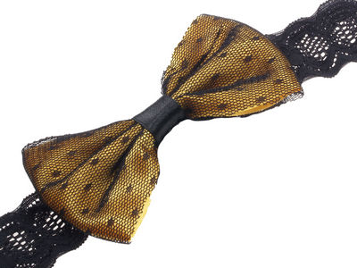Yellow Bow and Net Head Band
