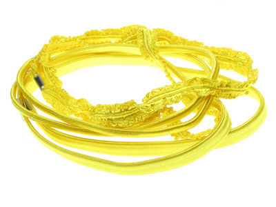 Bright Crinkle Headband Hair Elastics - Yellow