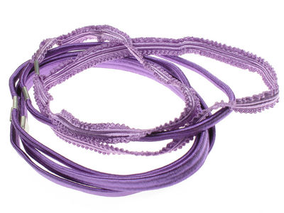 Bright Crinkle Headband Hair Elastics - Purple